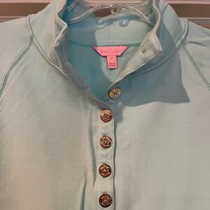 VGUC. Lilly Pulitzer aqua pull over sweatshirt. Size M
